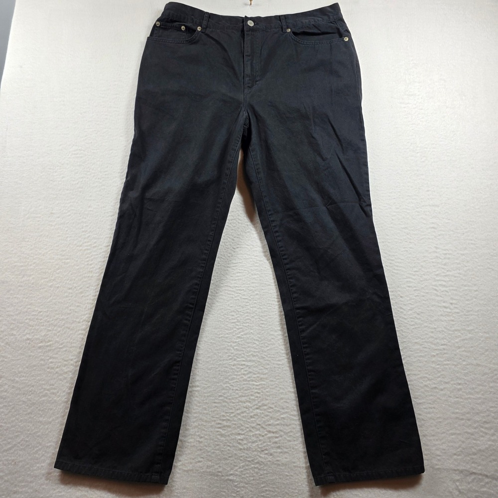 Lauren Ralph Lauren Jeans Co Black Straight Leg Pants Womens 14 100% Cotton
